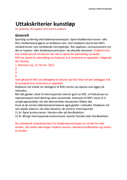 Uttakskriterier (PDF) - Norges Skøyteforbund