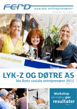 Retretten nominert Til Årests Sosiale Entreprenør, FERD, 2012