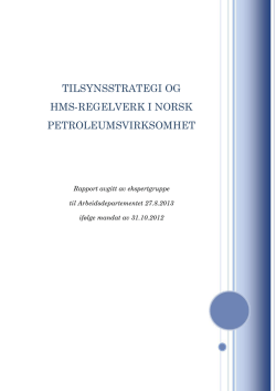 tilsynsstrategi og hms-regelverk i norsk petroleumsvirksomhet