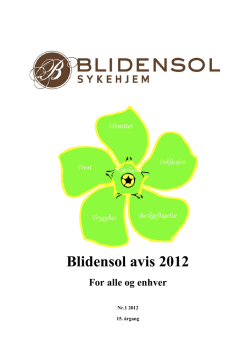 Blidensol avis 2012 - Blidensol Sykehjem