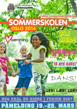 Bli MED! - Sommerskolen Oslo - Oslo Kommune Utdanningsetaten
