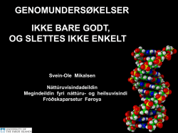 Genomsekvensering - Fróðskaparsetur Føroya