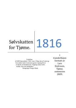Sølvskatten Tjøme 1816