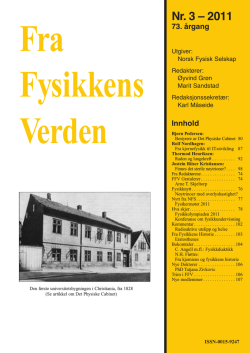 Fra Fysikkens verden - Norsk Fysisk Selskap / Norsk Fysikkråd