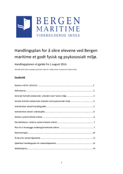 Handlingsplan for å sikre elevene ved Bergen maritime et godt
