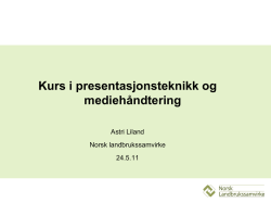Presentasjonsteknikk - Norske Landbrukstenester