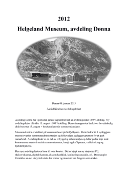 2012 Helgeland Museum, avdeling Dønna