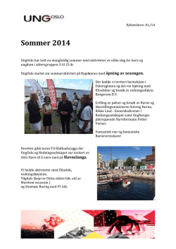 UngNorge Sommeraktiviteter 2014