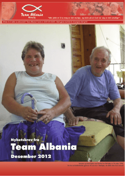 Nytt fra Team Albania desember 2012