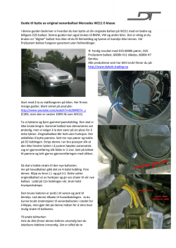 Guide til bytte av original xenonballast Mercedes W211 E