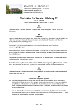 Vedtekter for Sameiet Lilleborg C2