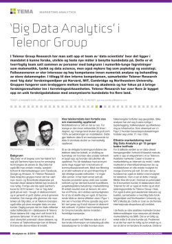`Big Data Analytics` i Telenor Group