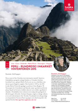 peru – rundreise i inkariket vinterferien 2015