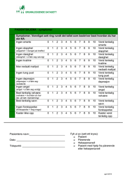 GRUNNLEGGENDE DATASETT PASIENTSKJEMA