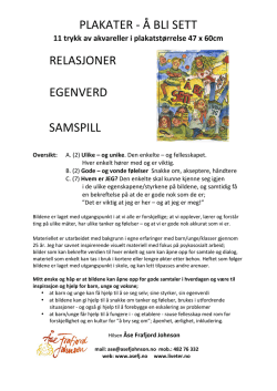 PLAKATER -‐ &Aring; BLI SETT RELASJONER EGENVERD