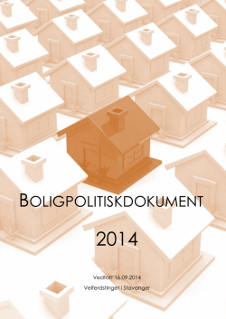 Boligpolitisk dokument, vedtatt 16.09.2014