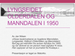 Lyngseidet, Olderdalen og Manndalen i 1950