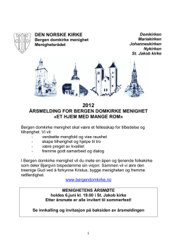 Årsmelding 2012 - Bergen domkirke menighet