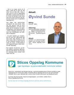 Aktuell: Øyvind Sunde Sticos Oppslag Kommune