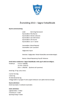 Årsmelding 2013 – Søgne Fotballklubb
