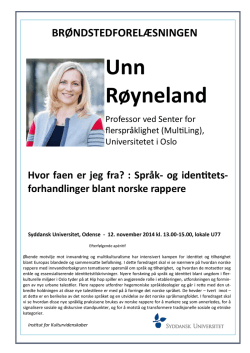 Unn Røyneland - Syddansk Universitet