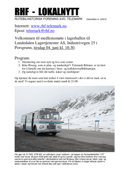 RHF-Telemark Lokalnytt 02/2013