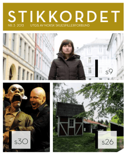 Stikkordet 2013 - Norsk Skuespillerforbund