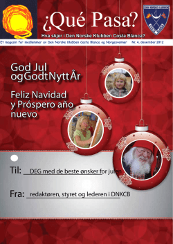 God Jul og Godt Nytt År - Den Norske Klubben Costa Blanca