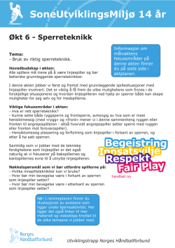 Sperreteknikk - Norges Håndballforbund