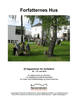 Program for Forfatternes hus 2014.