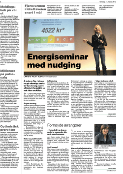 "Energiseminar med nudging" - Ås avis, mars 2013