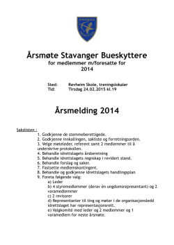Årsmelding 2014.pdf - Stavanger Bueskyttere