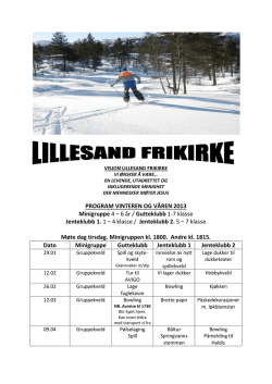 Program Jenteklubb-1 vinter/vår 2013