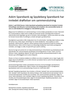 pressemeldingen - Spydeberg Sparebank