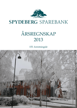 ÅRSREGNSKAP 2013 - Spydeberg Sparebank