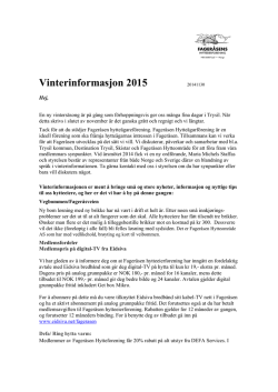 Vinterinformasjon 2015 - Fageråsen hytteeierforening