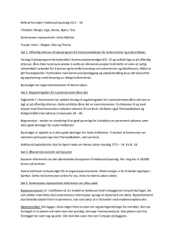 Referat fra møte i Hokksund Byutvalg 14.januar 2014