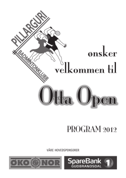Program Otta Open 2012 - Pillarguri Badmintonklubb