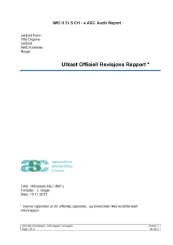Utkast Offisiell Revisjons Rapport *