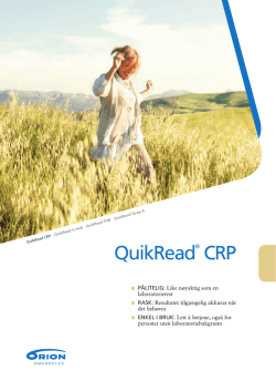 QuikRead® CRP - Orion Diagnostica AS
