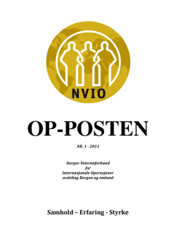 OP-Posten nr. 1. 2011 - NVIO avd. Bergen og omland
