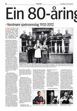 Les avisartikkel i Aura Avis 15.053.2012 om historia til Nordmøre