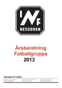 Årsmelding 2013 - Nesodden IF Fotball