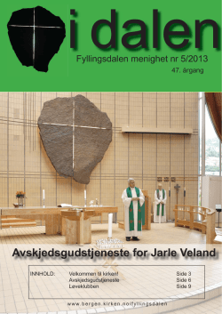 i dalen nr 5/2013 - Bergen kirkelige fellesråd