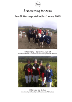 Årsberetning for 2014 - Bruråk Hestesportsklubb