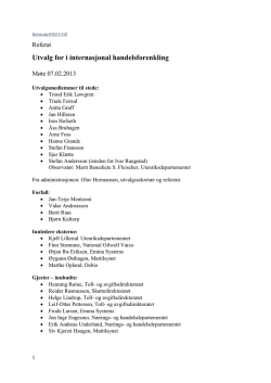 Referat Utvalg for internasjonal handelsforenkling 07.02