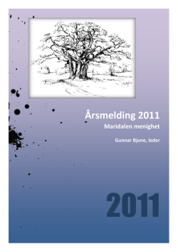 Årsmelding 2011 - Nordberg menighet