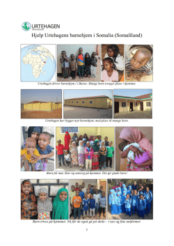 Hjelp Urtehagens barnehjem i Somalia (Somaliland)