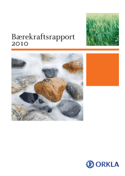 Orkla Bærekraftsrapport 2010