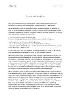 Traumer og dissosiasjon (PDF)